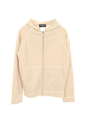 CHANEL Pre-Owned 1986-1988 CC mark zip-up hoodie - Neutrals