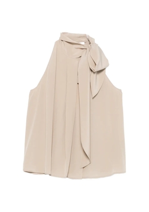 Max Mara Fune tie-neck pleated blouse - Neutrals