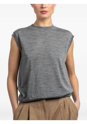 Another Tomorrow merino-wool top - Grey
