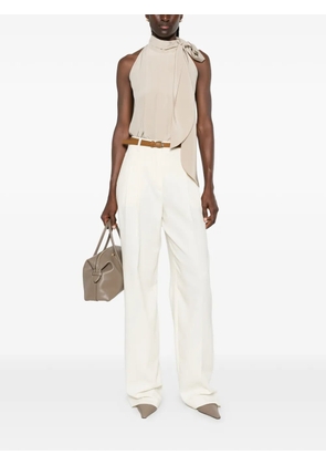 Max Mara Fune tie-neck pleated blouse - Neutrals