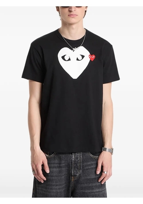 Comme Des Garçons Play heart-print logo-patch T-shirt - Black