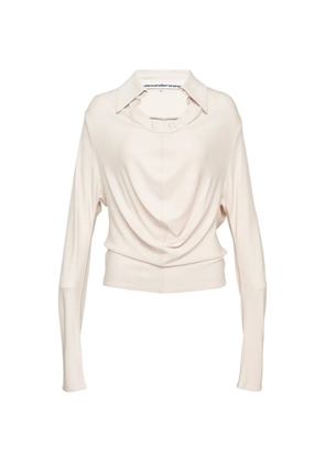 Alexander Wang cowl-neck draped top - Neutrals