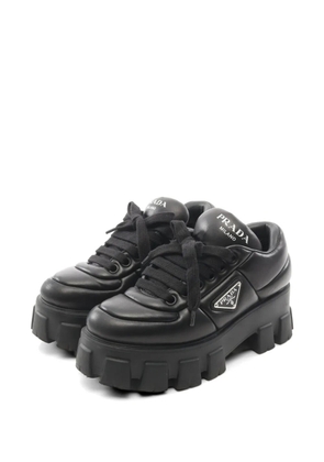 Prada Pre-Owned 2000s Monolith logo-plate low-top sneakers - Black