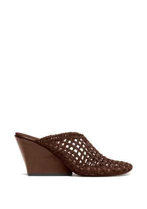 Proenza Schouler Slant crochet wedge mules - Brown