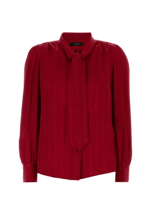 Gucci Interlocking G self-tie bow shirt - Red