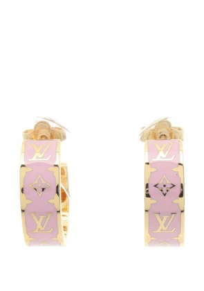 Louis Vuitton Pre-Owned 2024 Nanogram enamel hoop earrings - Gold