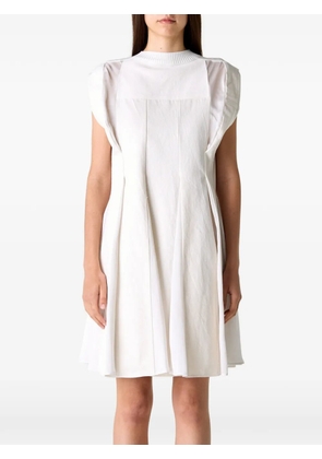 sacai pleated panelled dress - White