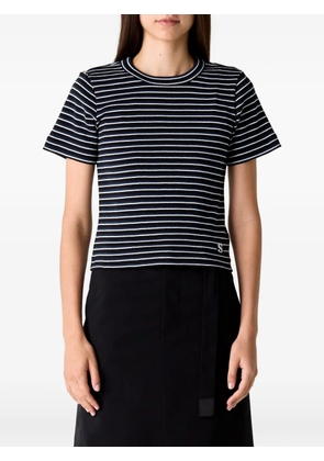 sacai striped ribbed T-shirt - Black