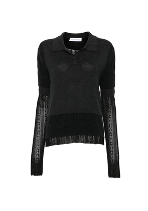 Marie Adam-Leenaerdt layered knitted polo top - Black