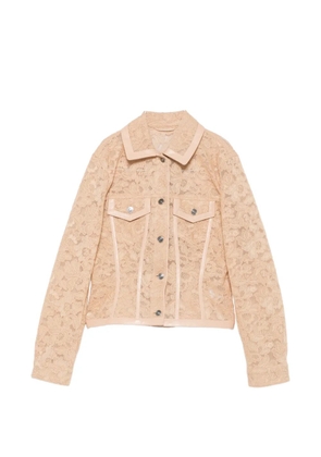 Ermanno Scervino lace leather-trim jacket - Neutrals