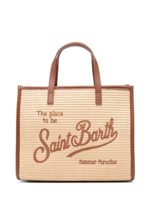 MC2 Saint Barth Vivian embroidered-logo tote bag - Neutrals