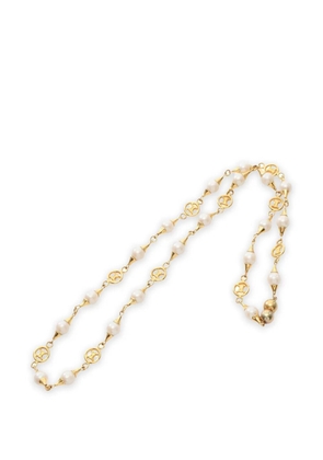 Celine Pre-Owned 2010s Triomphe faux-pearl necklace - Gold