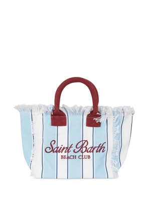 MC2 Saint Barth Colette frayed striped tote bag - White