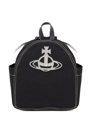 Vivienne Westwood small orb-plaque contrast-stitched backpack - Black