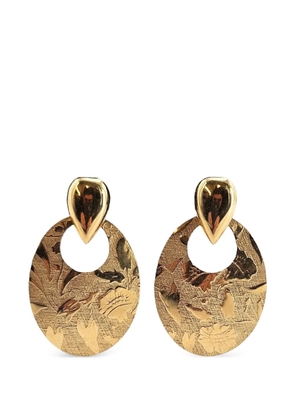Madison embossed floral-engraved earrings - Gold