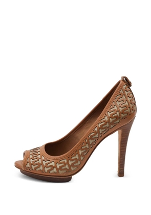 Tory Burch Regan peep-toe pumps - Brown