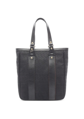 Fendi Pre-Owned 2010s Zucchino leather-trim tote bag - Black