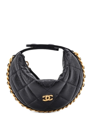 CHANEL Pre-Owned Chain Around Pouch Quilted Lambskin Extra Mini hobo bag - Black