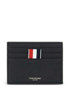 Thom Browne pebble-grain striped-tab card holder - Black