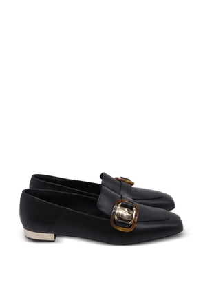 Ferragamo Pre-Owned Wang logo-buckled loafers - Black
