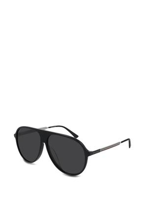 Gucci Web-stripe pilot-frame sunglasses - Black