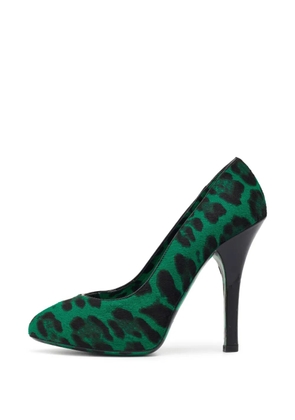 Dolce & Gabbana Pre-Owned leopard-print calf-hair pumps - Green