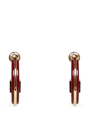 FENDI logo-plaque earrings - Gold