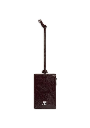 Courrèges logo-plaque cardholder - Brown