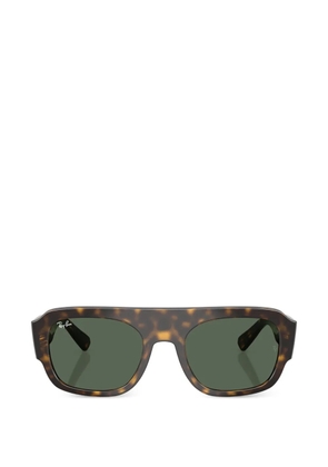 Ray-Ban tortoiseshell-effect rectangle-frame sunglasses - Brown