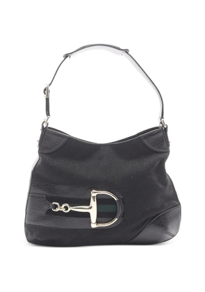 Gucci Pre-Owned 2010s Horsebit GG canvas shoulder bag - Black