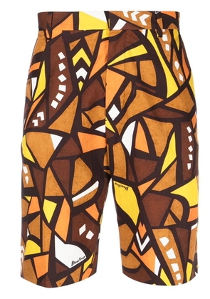 Moschino mosaic-print tailored shorts - Brown