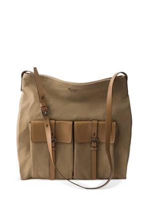 Prada Route canvas and leather shoulder bag - Neutrals