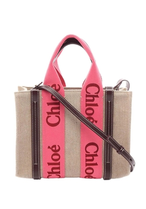 Chloé Pre-Owned 2010-2026 Small Canvas Woody Tote satchel - Neutrals
