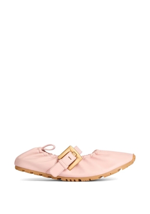 Balmain Anthem smooth-leather ballet flats - Pink