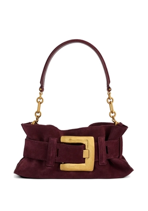 Balmain Anthem mini suede leather bag - Red