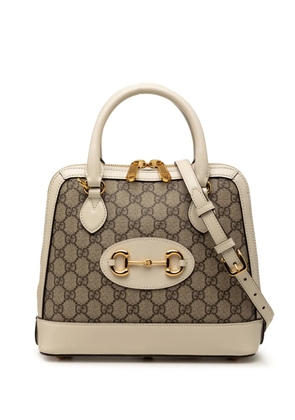 Gucci Pre-Owned 2016-2026 Small GG Supreme Horsebit 1955 satchel - Neutrals