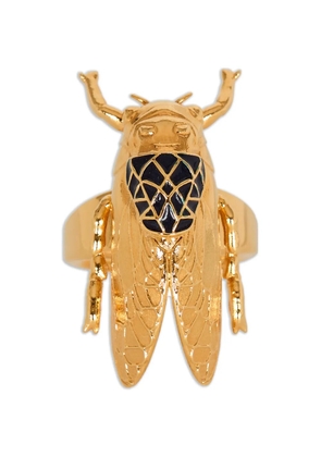 Balmain brass andenamel insect ring - Gold