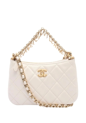 CHANEL Pre-Owned 2021-2026 CC Quilted Lambskin Chain Hobo satchel - White