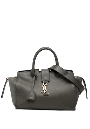 Saint Laurent Pre-Owned 2017 Baby Leather Monogram Downtown Cabas satchel - Grey