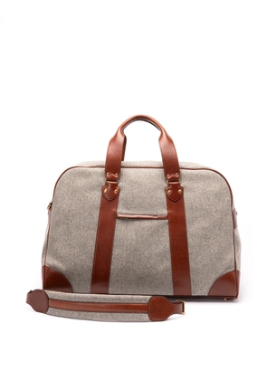 Brunello Cucinelli leather-trim holdall bag - Grey