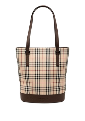 Burberry Pre-Owned 2000-2017 House Check Canvas bucket bag - Neutrals