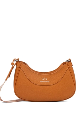 Armani Exchange logo-print pebbled cross body bag - Orange