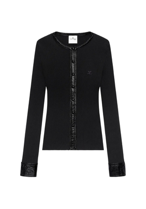 Courrèges ribbed-knit cardigan - Black