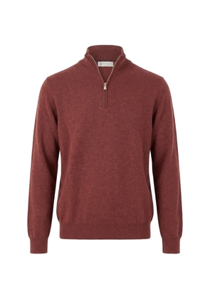 Brunello Cucinelli half-zip cashmere sweater - Red