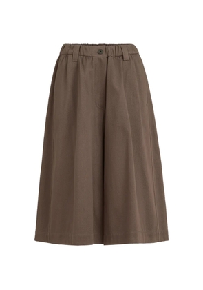 Brunello Cucinelli couture cotton gabardine long bermuda shorts with Monili - Brown