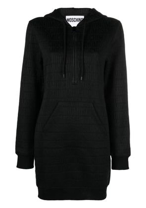 Moschino monogram logo-print hoodie dress - Black