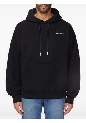 Off-White logo-print drawstring hoodie - Black