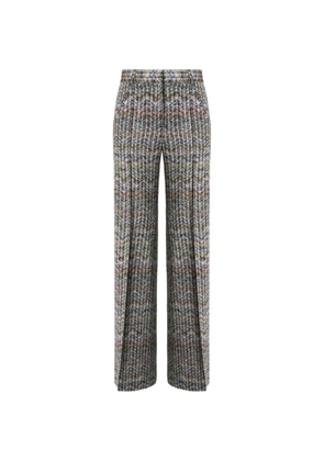 Missoni zigzag-knit sequin-embellished trousers - Green