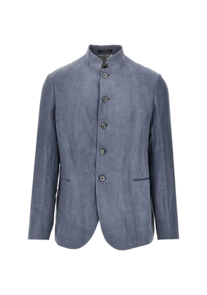 Emporio Armani guru-collar button-up jacket - Grey