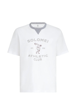 Brunello Cucinelli cotton-jersey crew-neck T-shirt with print - White